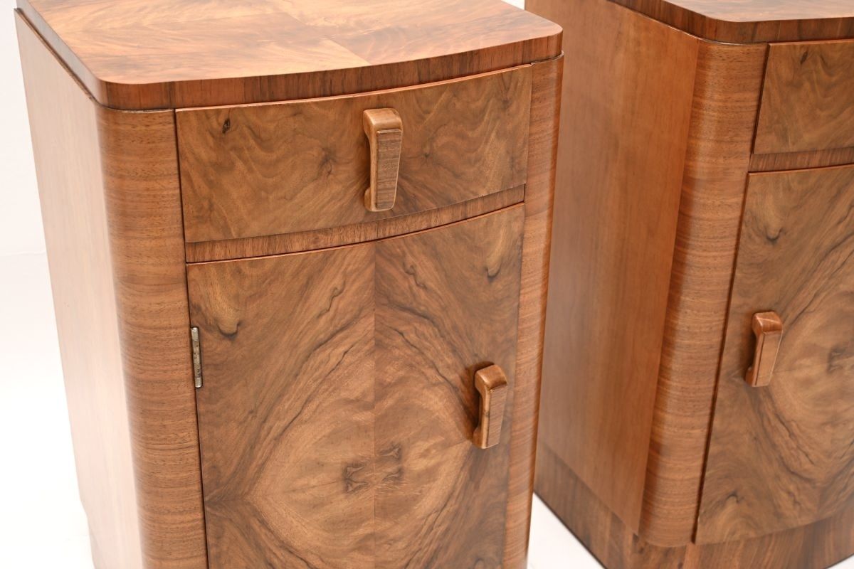 Pair Of Art Deco Walnut Bedside Cabinets photo 1625.0