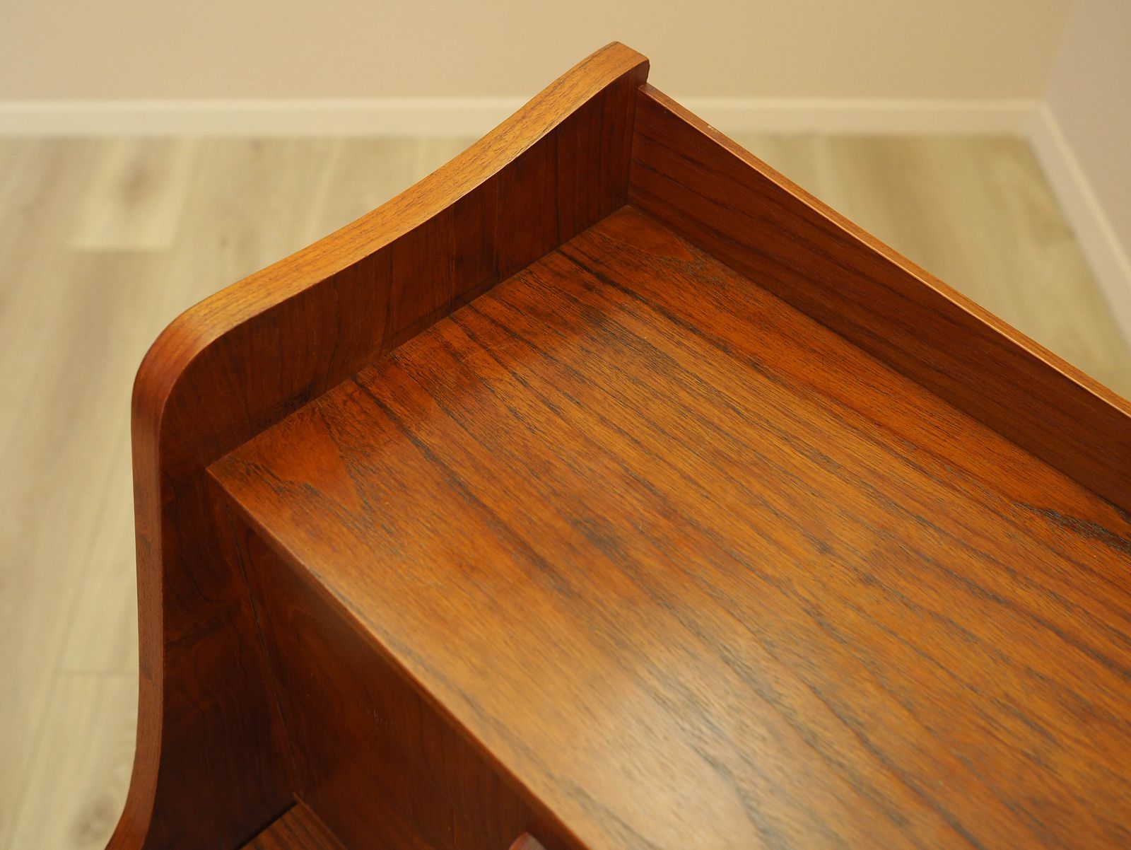 Teakhouten secretaire, Deens design, jaren 1970, fabrikant: AG Spejl Kobberbeskyttet photo vintage