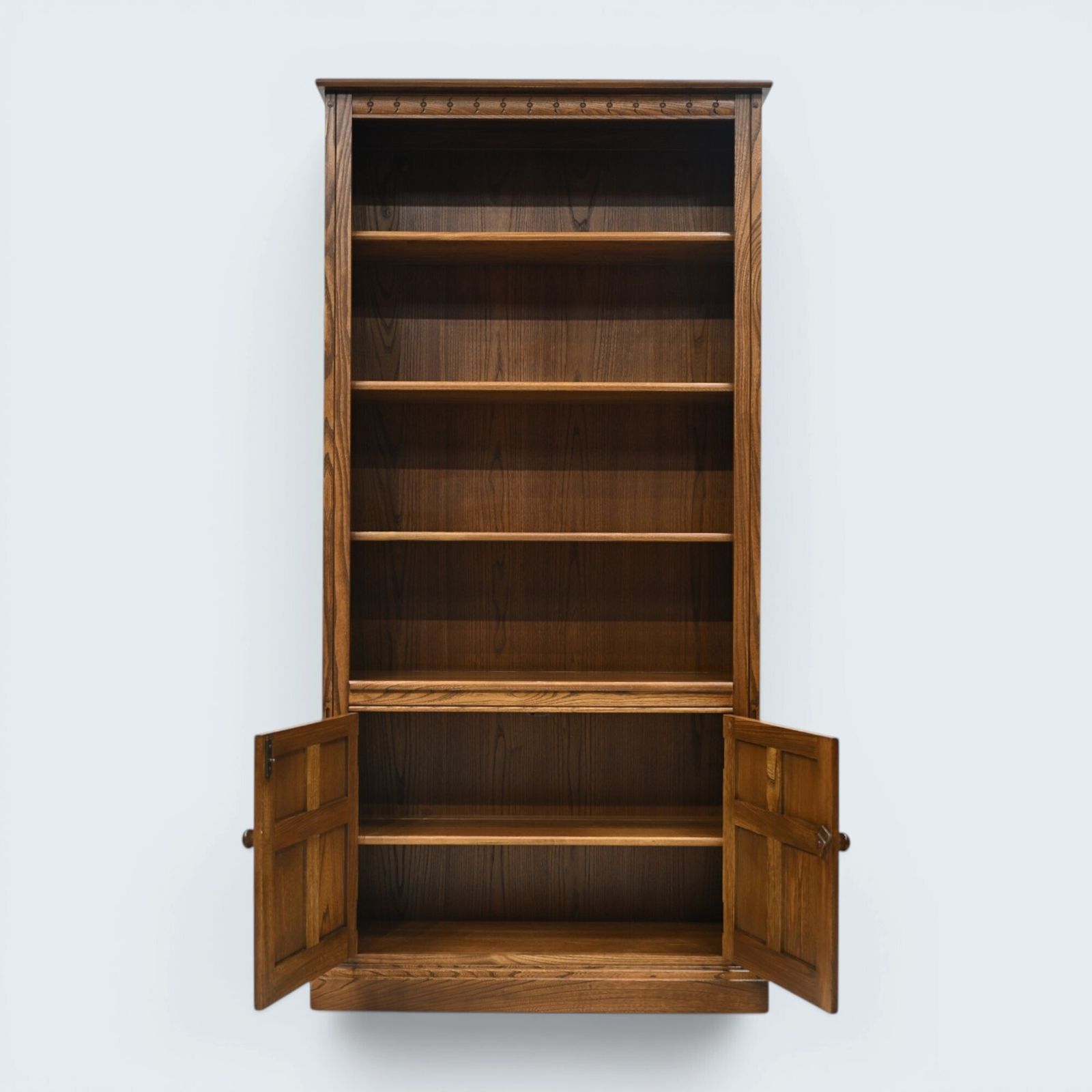 photo for sale Ercol Wide Tall Bookcase Display Golden Dawn Finish Free Uk Delivery*