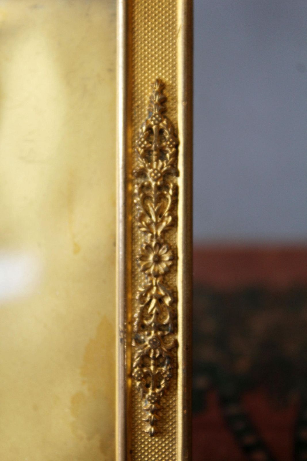 Antiek verguld bronzen Frans fotolijstje, 19e eeuw, gedreven motief, Louis XVI-stijl, Napoleon XIX photo Woonaccessoires
