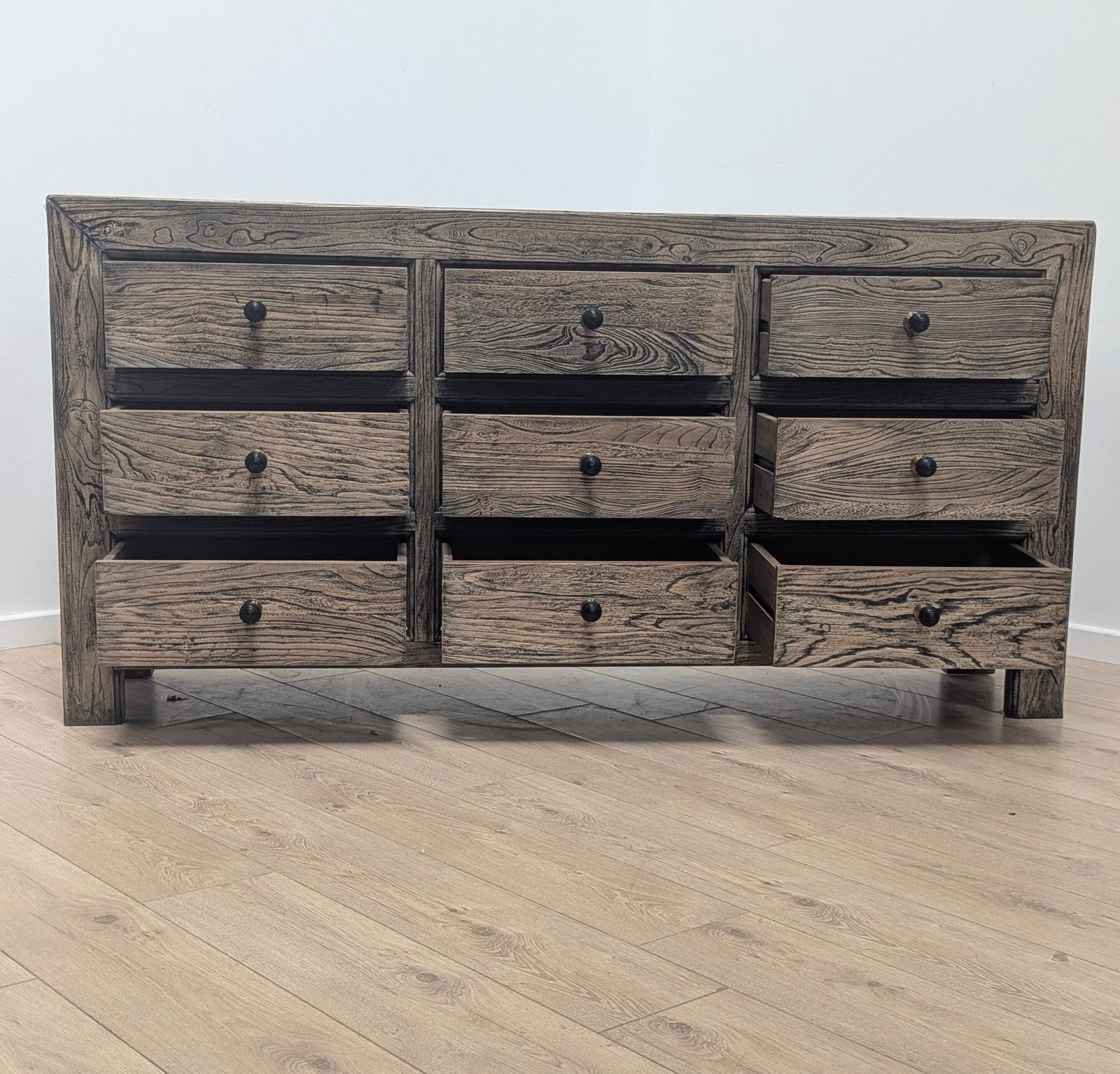 1736.0 Commode rustique en bois récupéré, 9 tiroirs, livraison disponible, 0353 photo