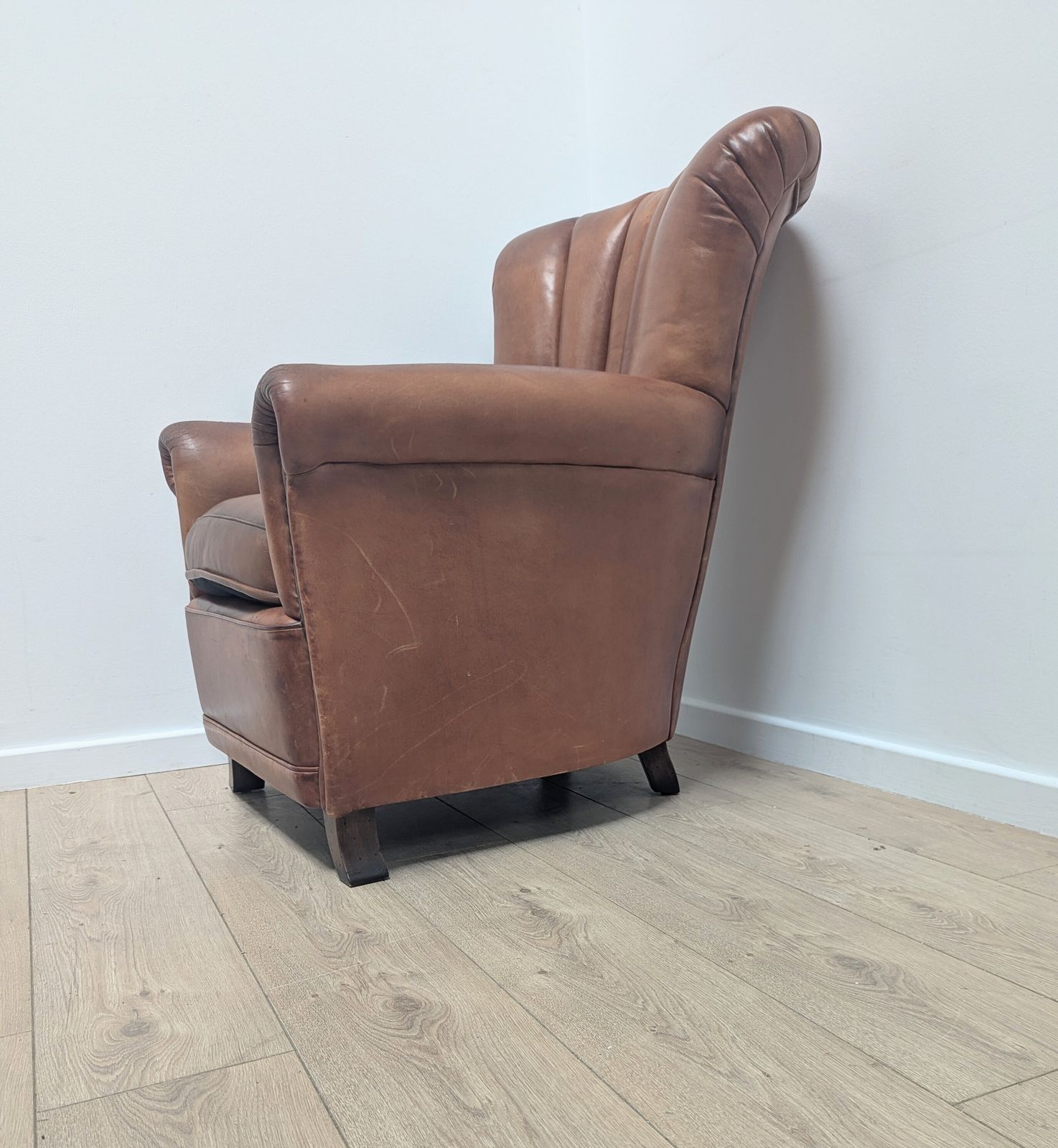 photo for sale Fauteuil club vintage Tetrad Ella en cuir tan, livraison disponible 0346