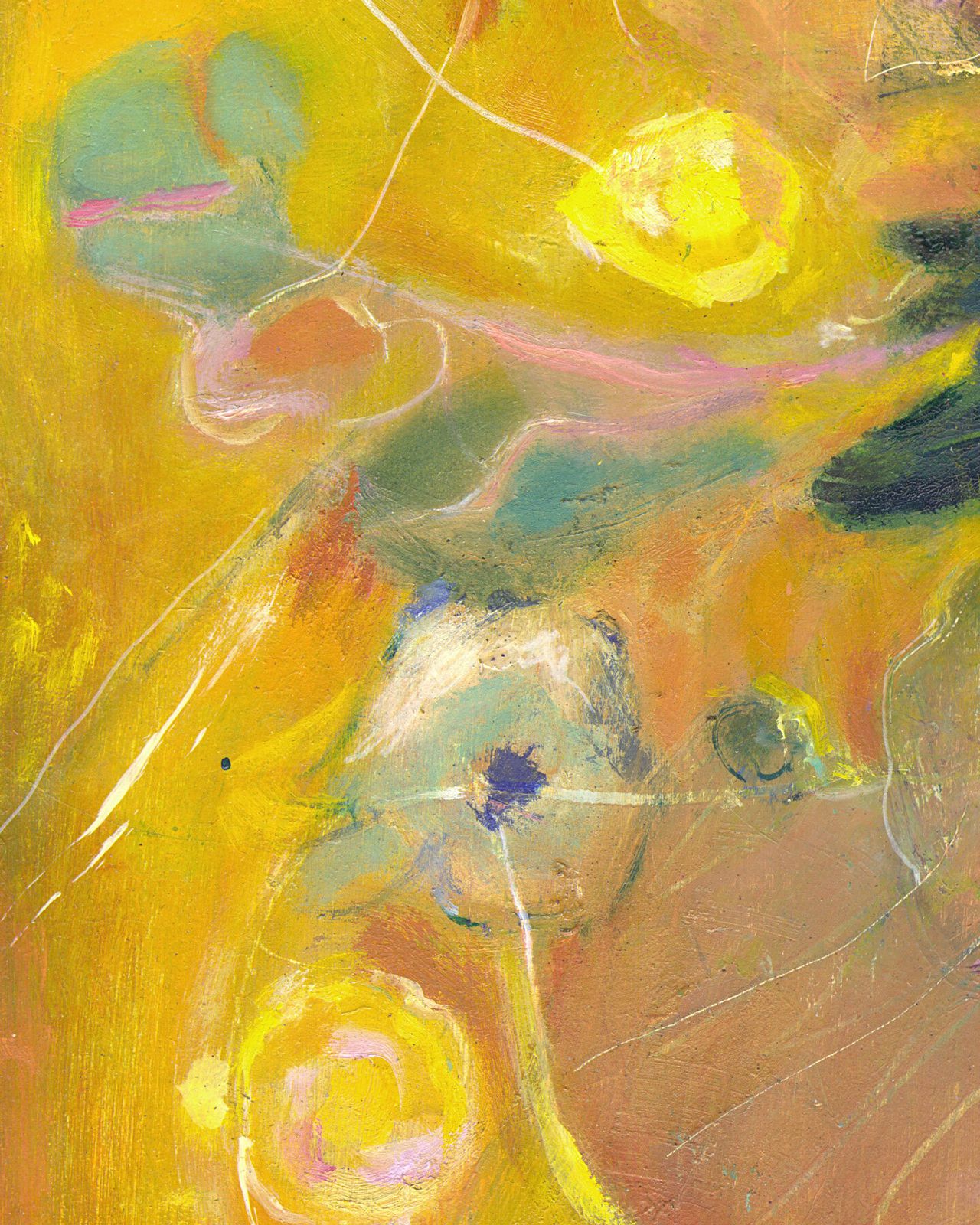 Eigentijds bloemenschilderij, olieverf op paneel photo Kunst