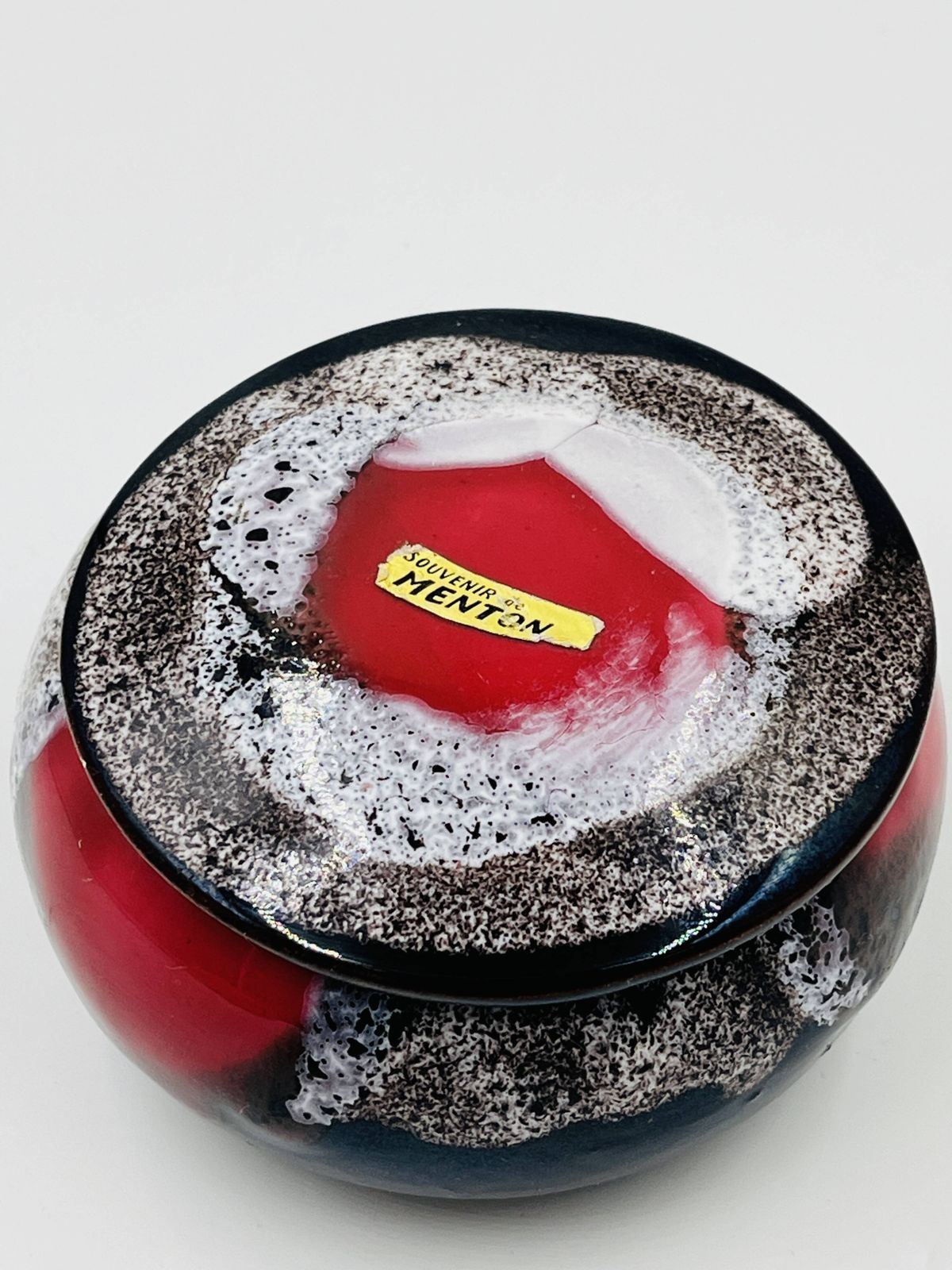 Vallauris Candy Dish, Foam Enamel, Marius Giuge, Vintage 70s photo buy