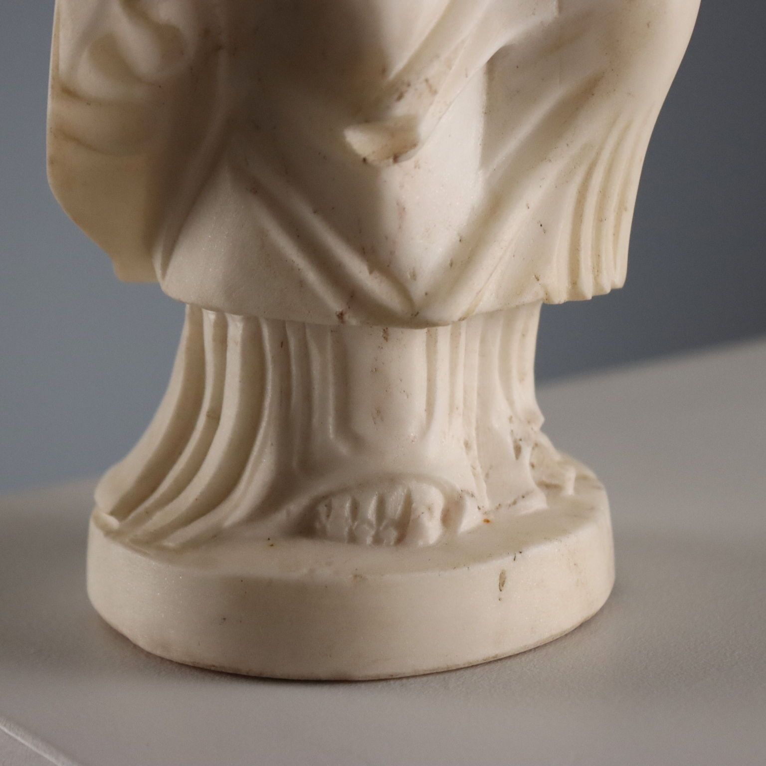 Sculpture Of A Roman Matron White Marble Italy 19th Century photo vinterior