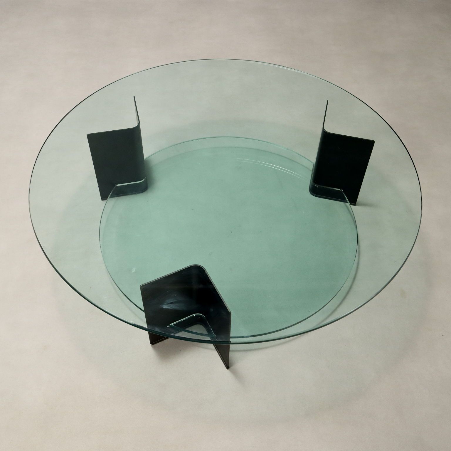 Table basse vintage en métal laqué et verre, Italie, années 1970-1980 photo for sale