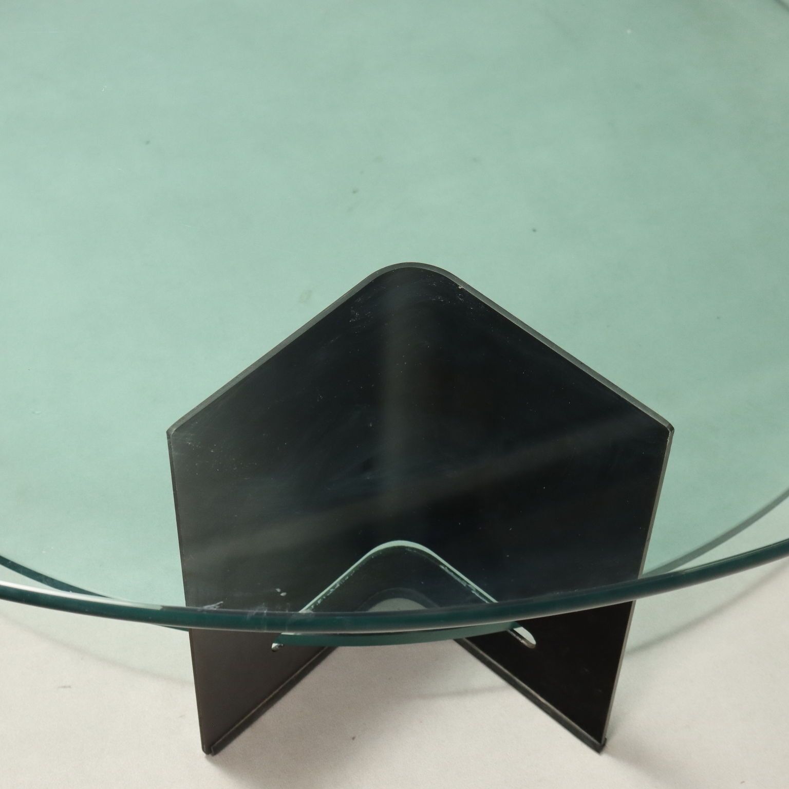 Vintage Coffee Table Design Lacquered Metal Glass Italy 1970s 1980s photo buy