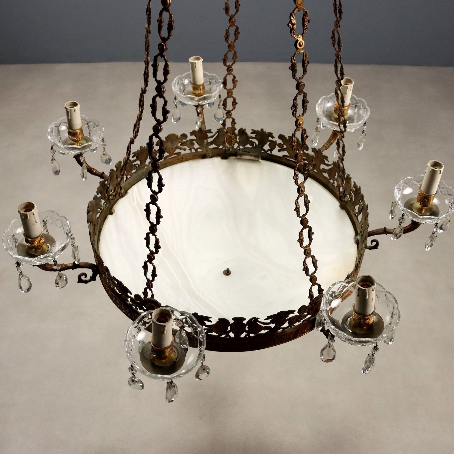 Gilt Bronze Chandelier With Neoclassical Details photo for sale