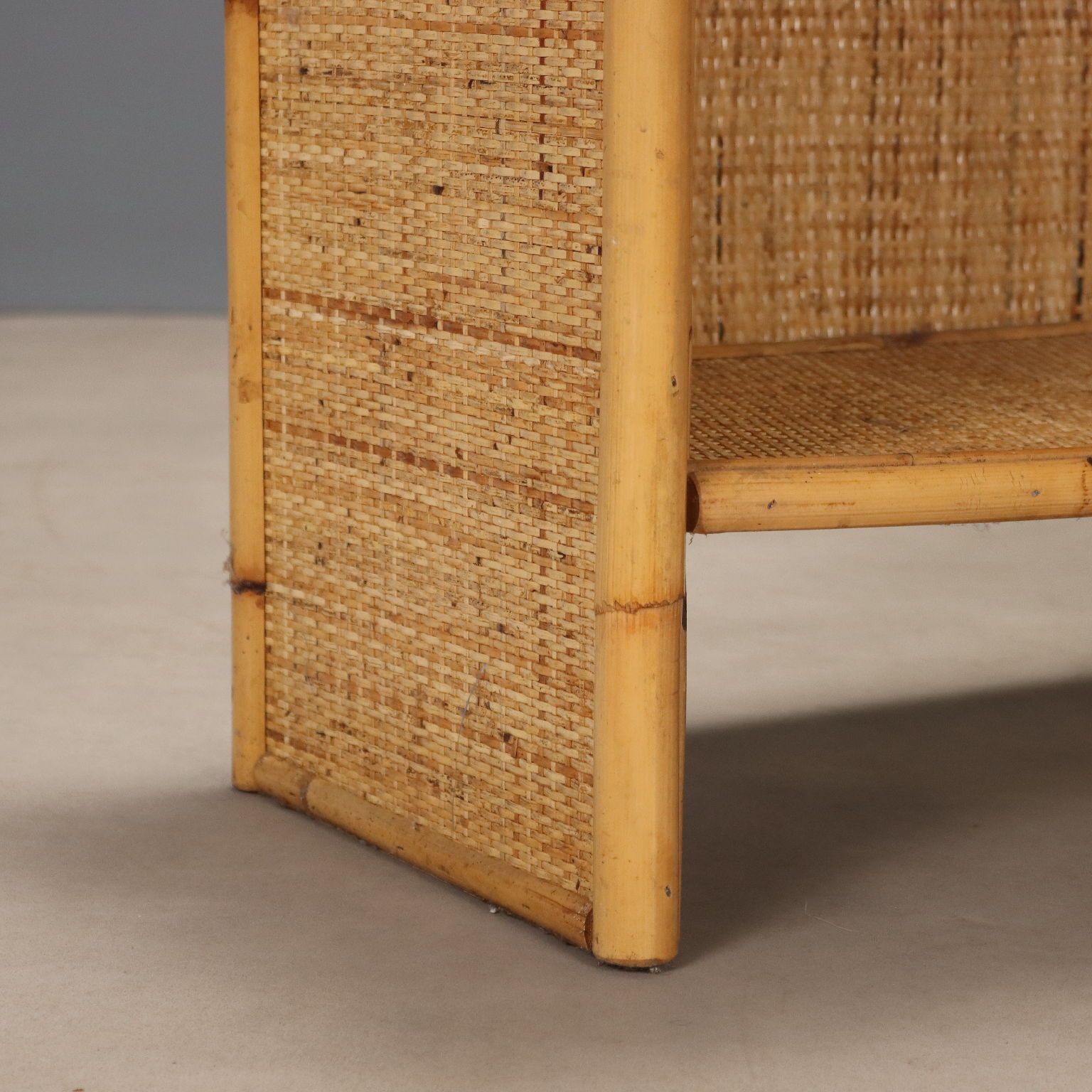 Vintage Bamboo Entrance Furniture Design Italy 1980s photo vinterior