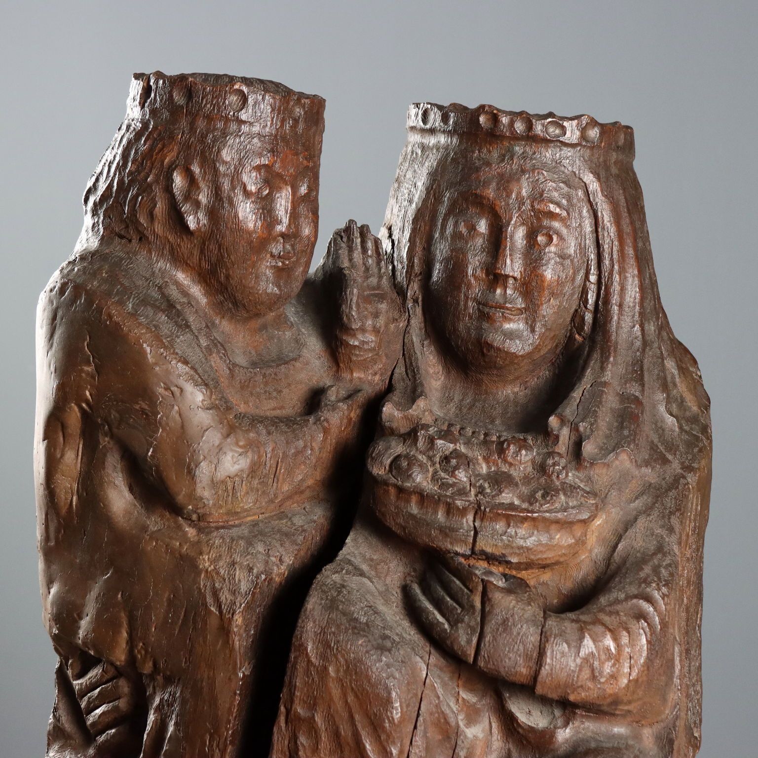 Neo Gothic sculptuur Madonna met Kind 19e eeuw photo for sale
