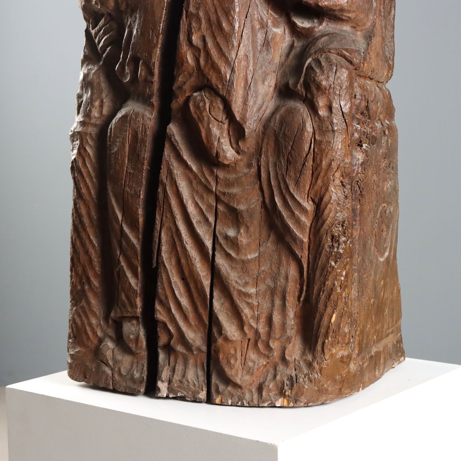 Neo Gothic sculptuur Madonna met Kind 19e eeuw photo vintage