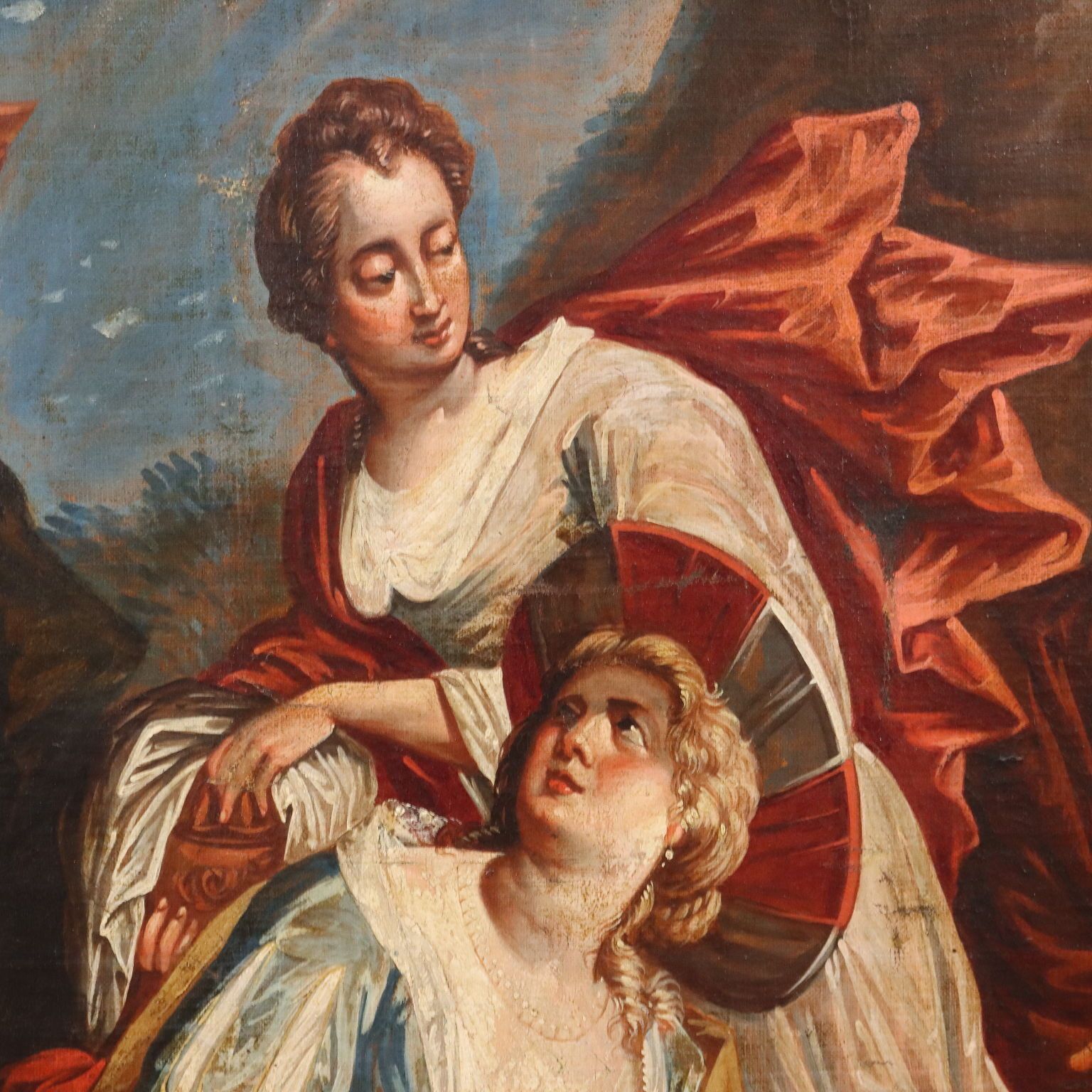 Tableau d'époque La Cueillette de la manne, huile sur toile, XVIIIe siècle photo buy