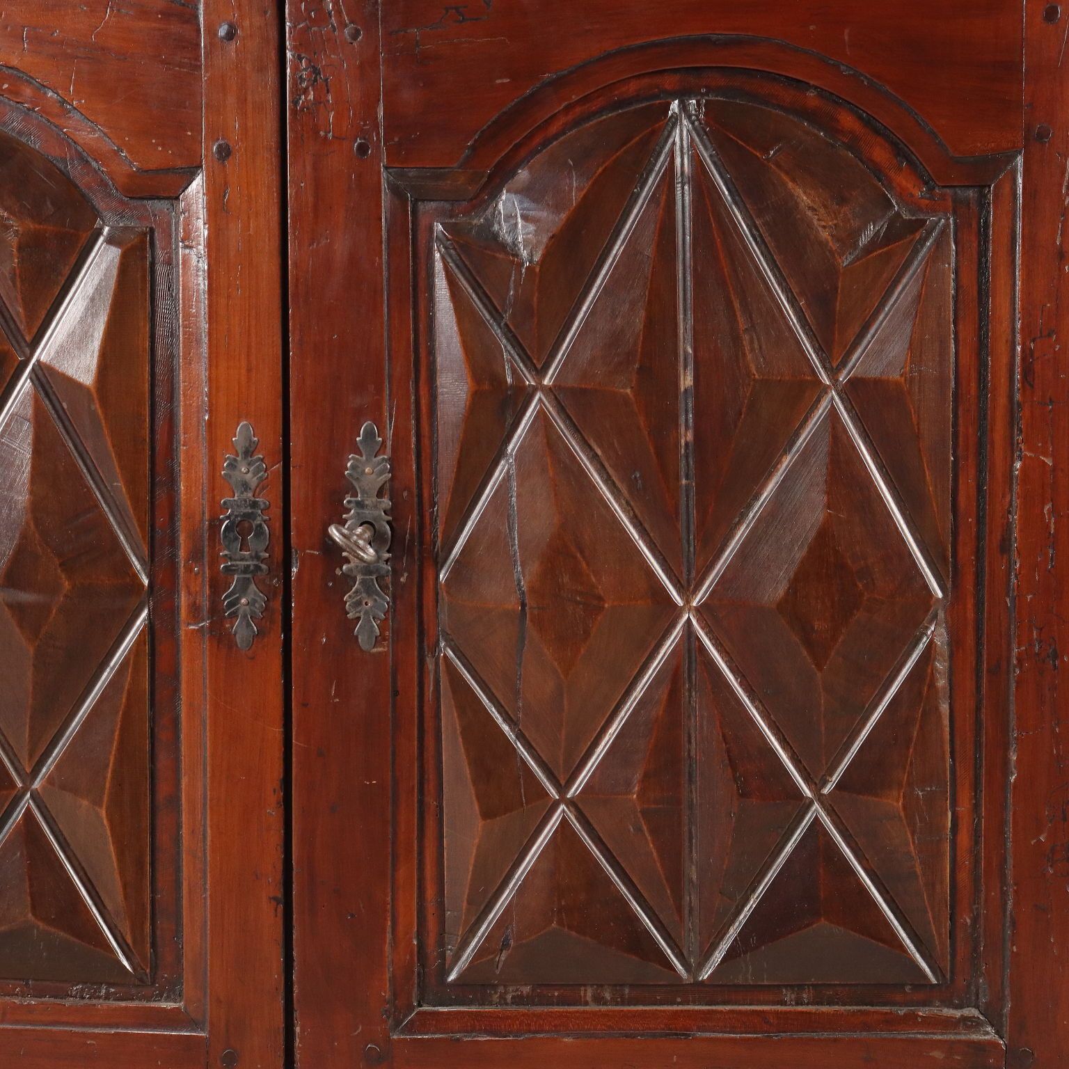 Antique Cupboard Various Wood Essences Italy XVIII Century photo vintage