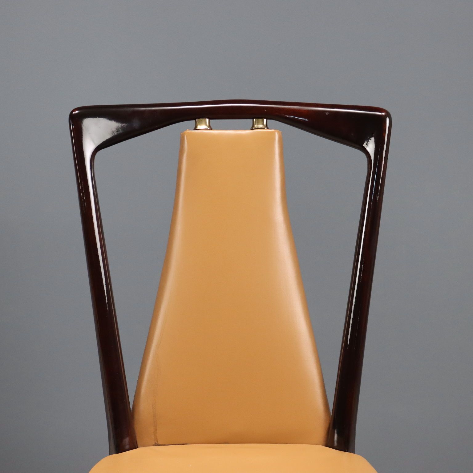 Vintage Chairs Design Osvaldo Borsani Wood Leatherette 1950s photo 1590.0