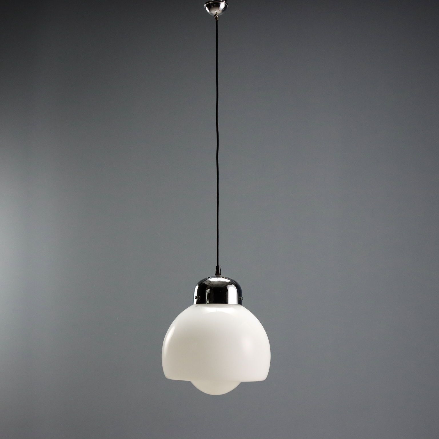 Lampe de plafond vintage en verre et métal, Italie, années 1960-1970 photo 300.0