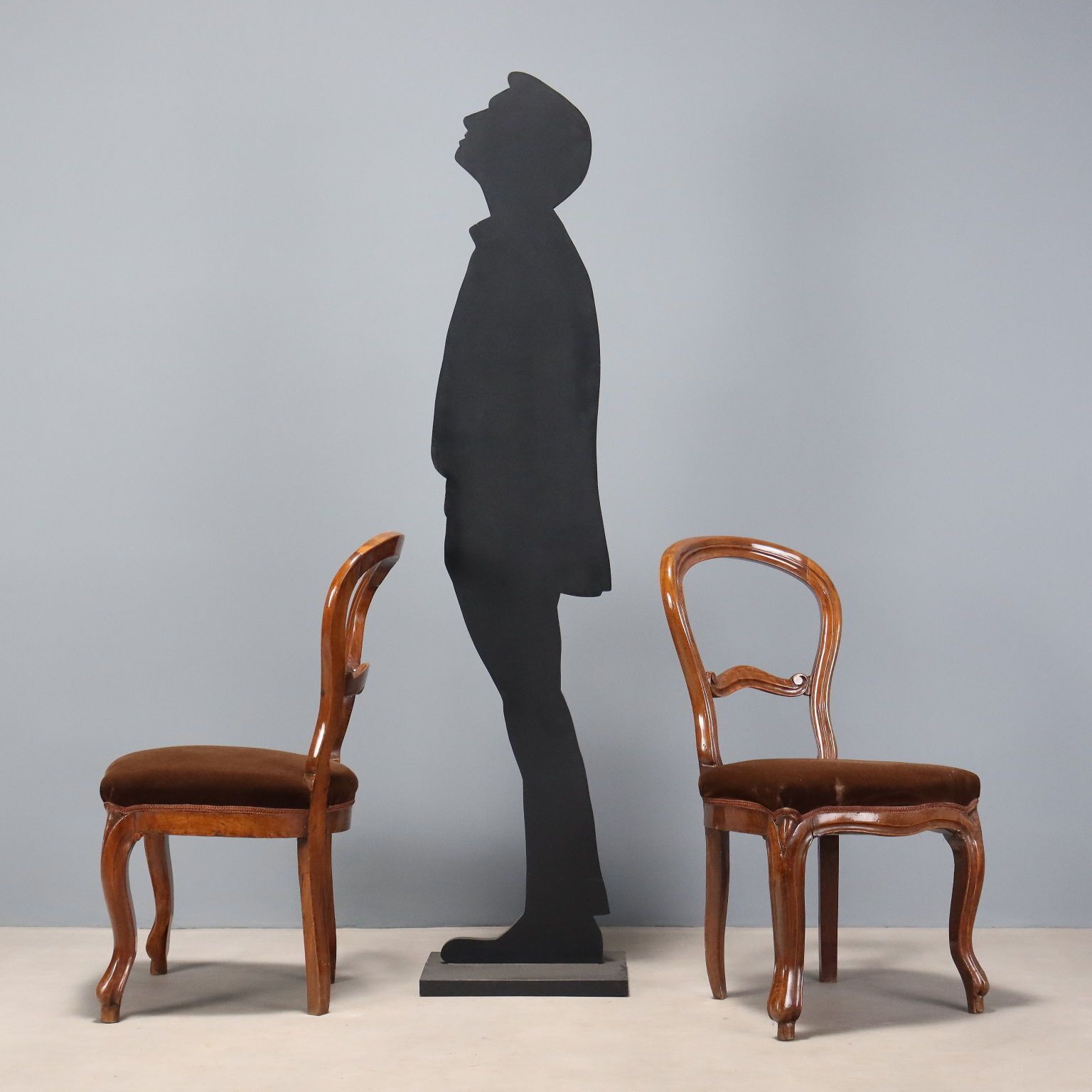 Luigi Filippo stoelen van walnoot met gestoffeerde zitting, 19e eeuw photo for sale