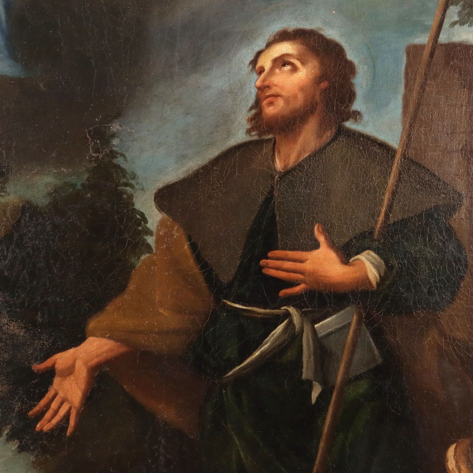 Antique Painting Religious Subject Oil On Canvas 1747 photo 2940.0