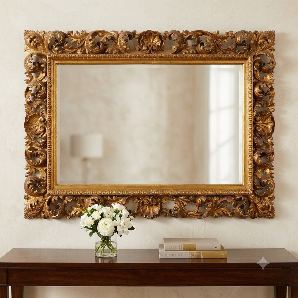 Baroque Frame Carved Wood Italy XX Century photo furniture