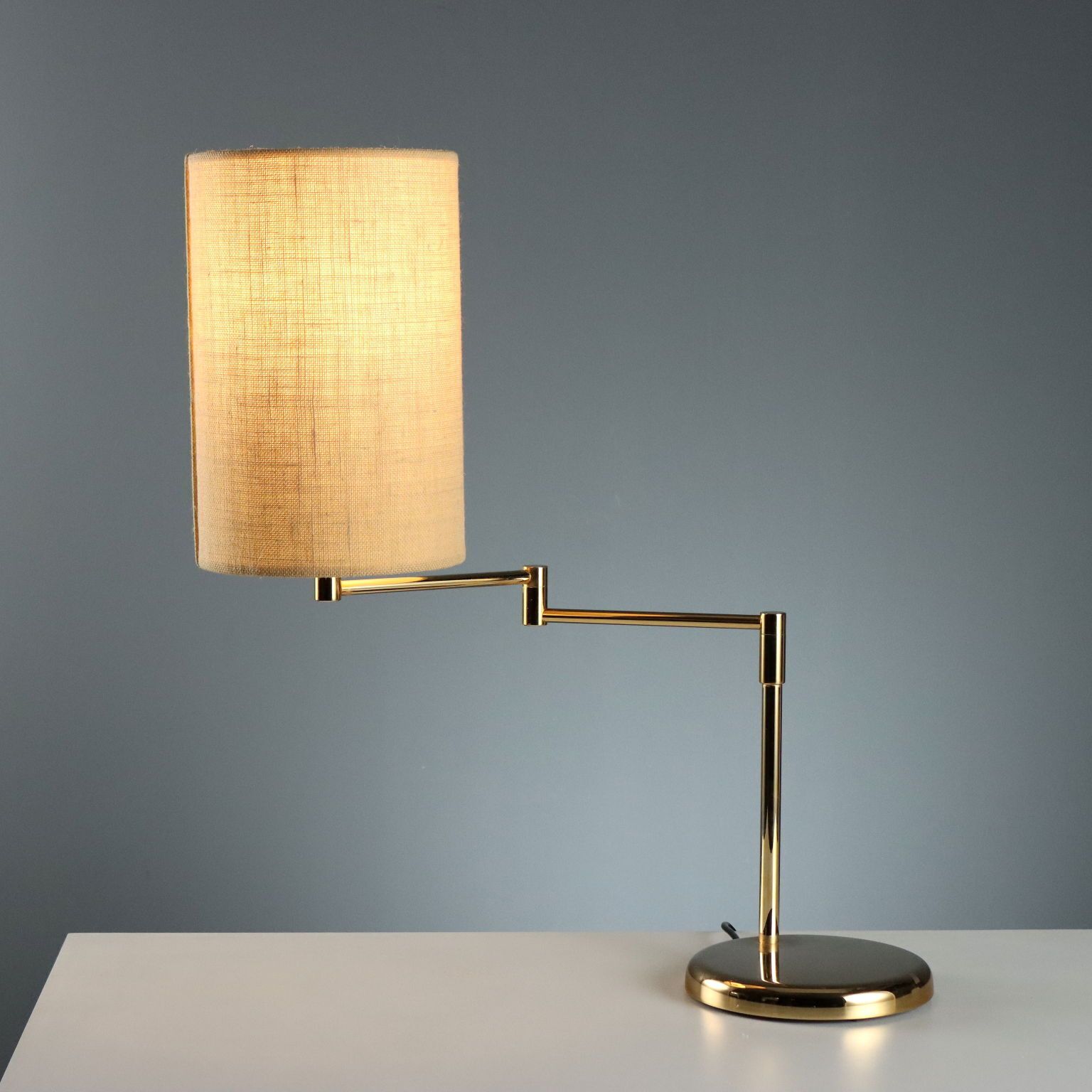 Vintage Lamp Metal Fabric Design Italy 1980s photo Lighting