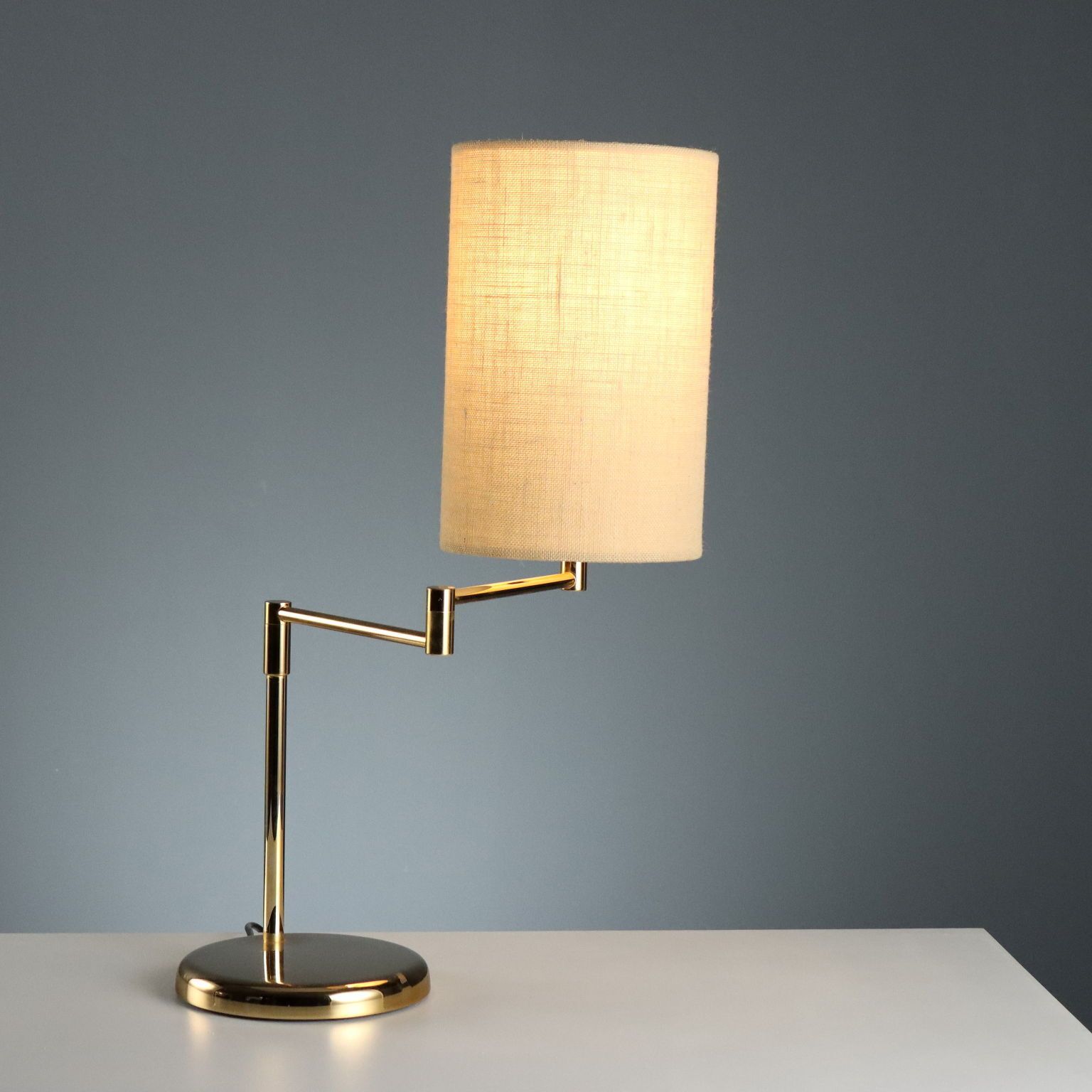 Vintage Lamp Metal Fabric Design Italy 1980s photo 180.0