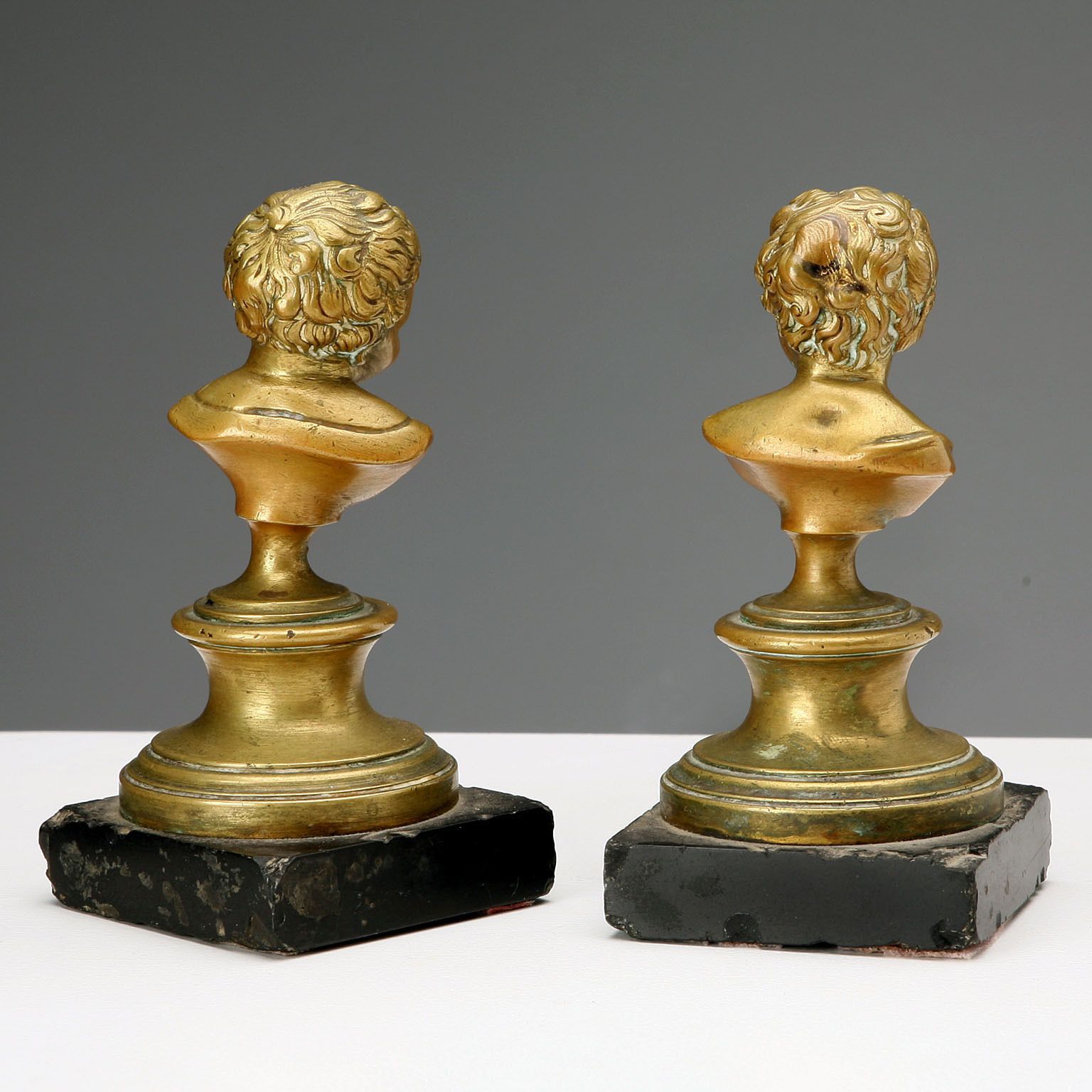 Figurines d'époque en bronze, socle en marbre, France, XIXe siècle photo Décoration