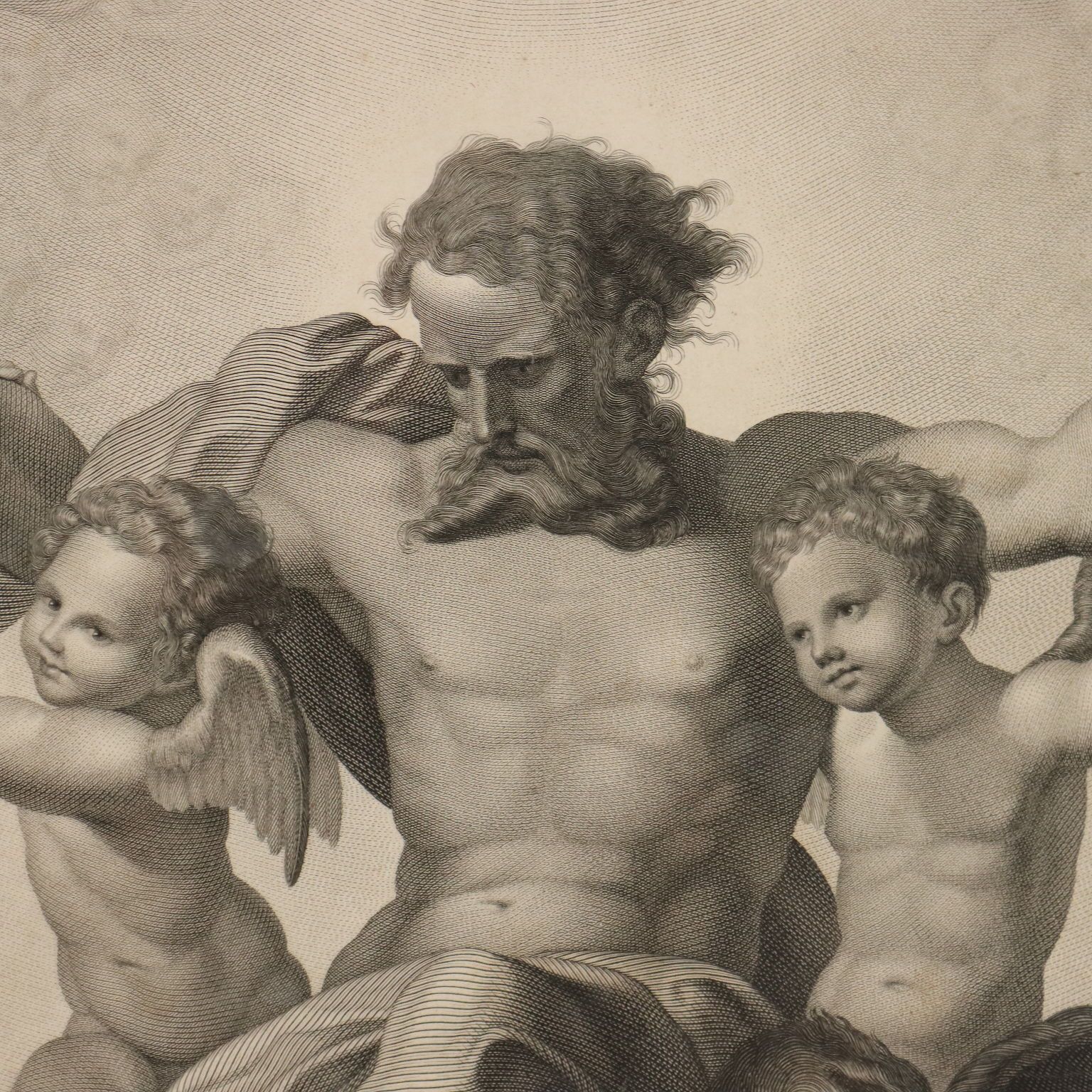 Antique Etching Signed Paolo Caronni Vision Of Ezekiel 1825 photo Art