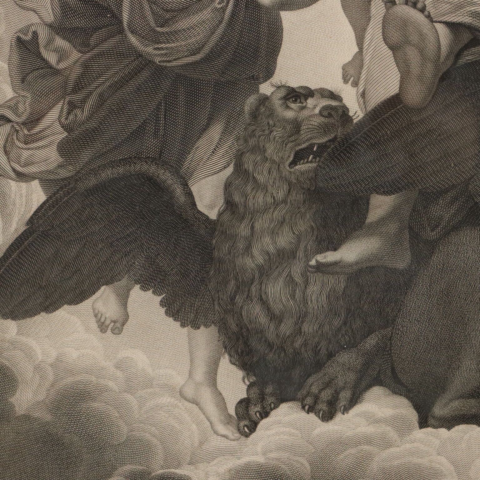 Antique Etching Signed Paolo Caronni Vision Of Ezekiel 1825 photo vinterior