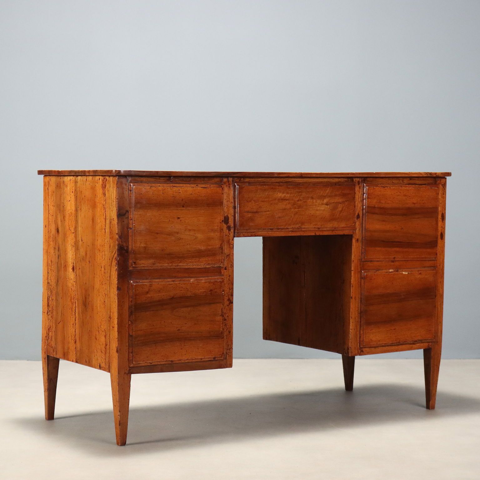 photo for sale Antique Directoire Writing Desk Walnut 5 Drawers Italy XIX Century