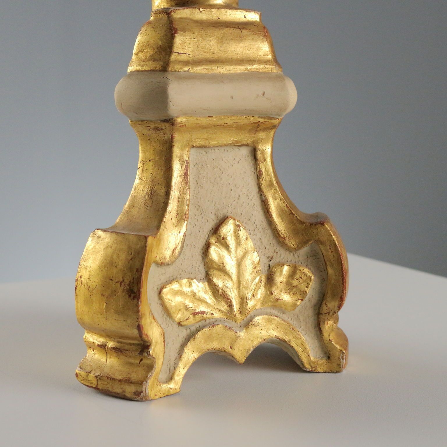 Antique Candelabra Carved Gilded Wood Italy XIX Century photo 310.0