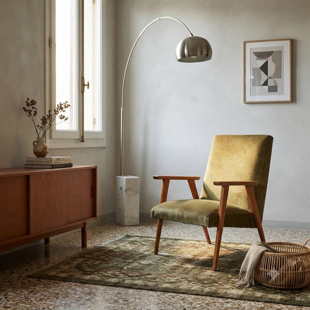 Vintage Fauteuil Beukenhout Fluweel Design Italië jaren 1960, Te Restaureren photo furniture