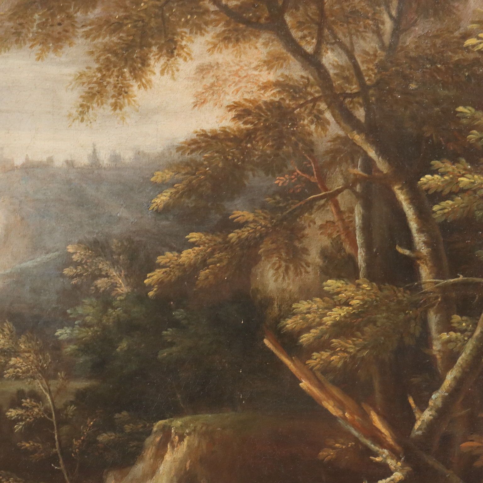 Tableau d'époque, paysage vénitien attribué à Bartolomeo Pedon, XVIIIe siècle photo vintage