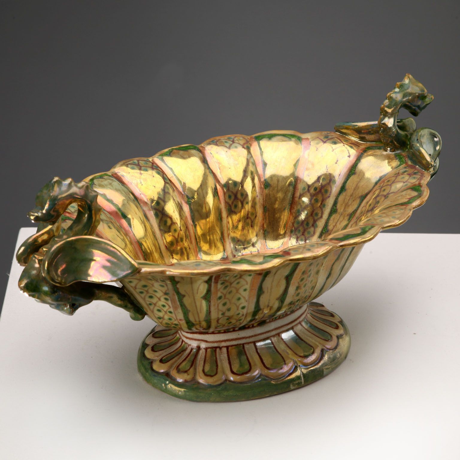 Vintage Centerpiece Majolica Gualdo Tadino Italy 1930s photo Home Decor