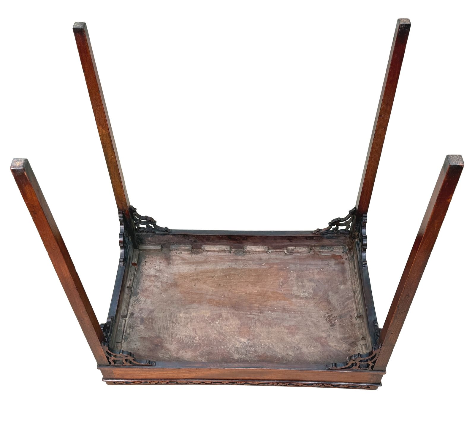 Meubels Georgiaanse mahonie zilvertaindel, Chippendale-periode (Engeland, ca. 1760) photo