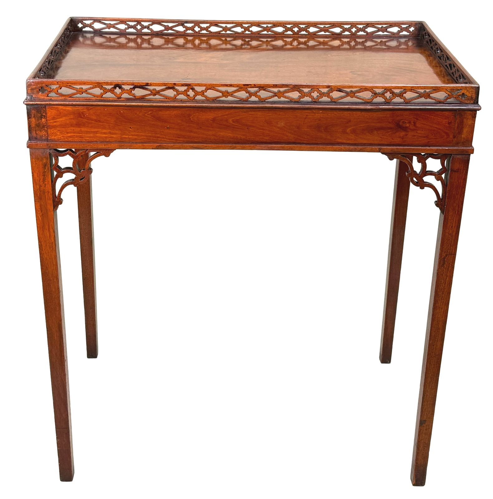 4995.0 Georgiaanse mahonie zilvertaindel, Chippendale-periode (Engeland, ca. 1760) photo