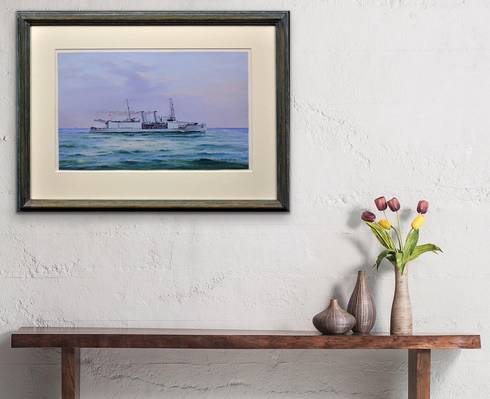 photo buy Vincenzo D'Esposito, HMS Nairana, Royal Navy Seaplane Carrier, Tasmania & Melbourne Ferry
