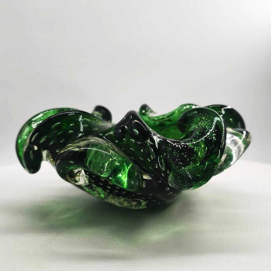 Cendrier ou vide-poche en verre de Murano, années 1960. Fabriqué en Italie. photo Décoration