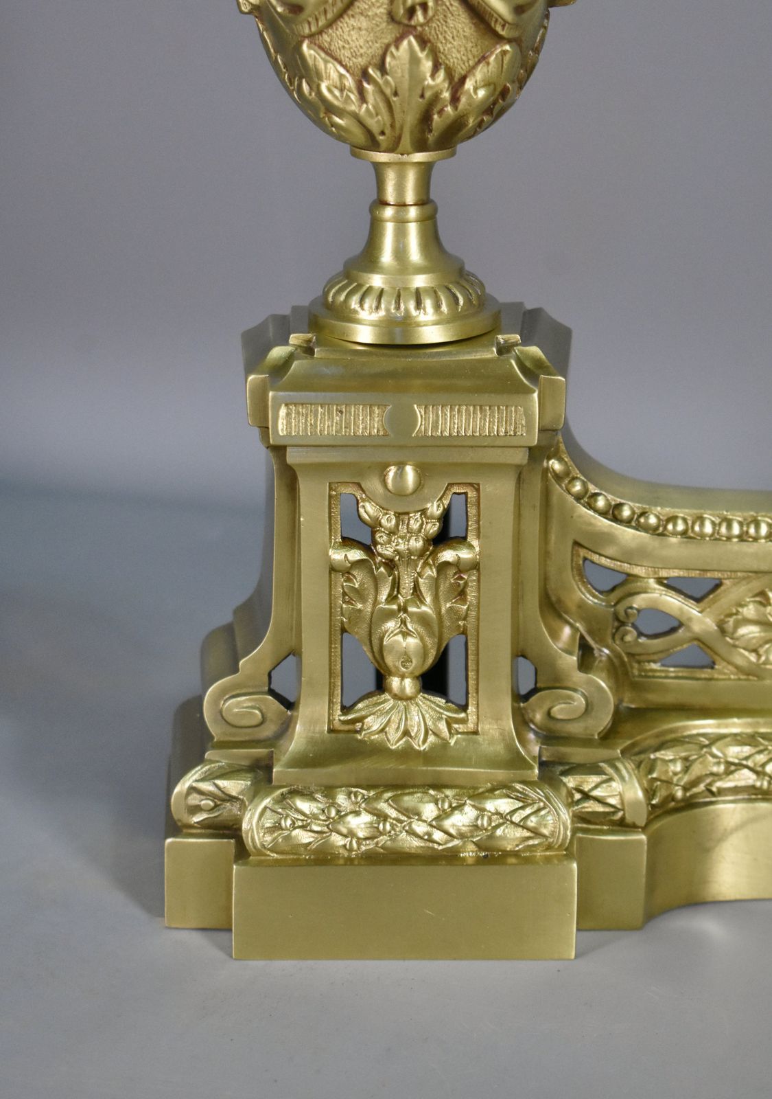 Paire de chenets français en bronze, Napoléon III, XIXe siècle photo for sale