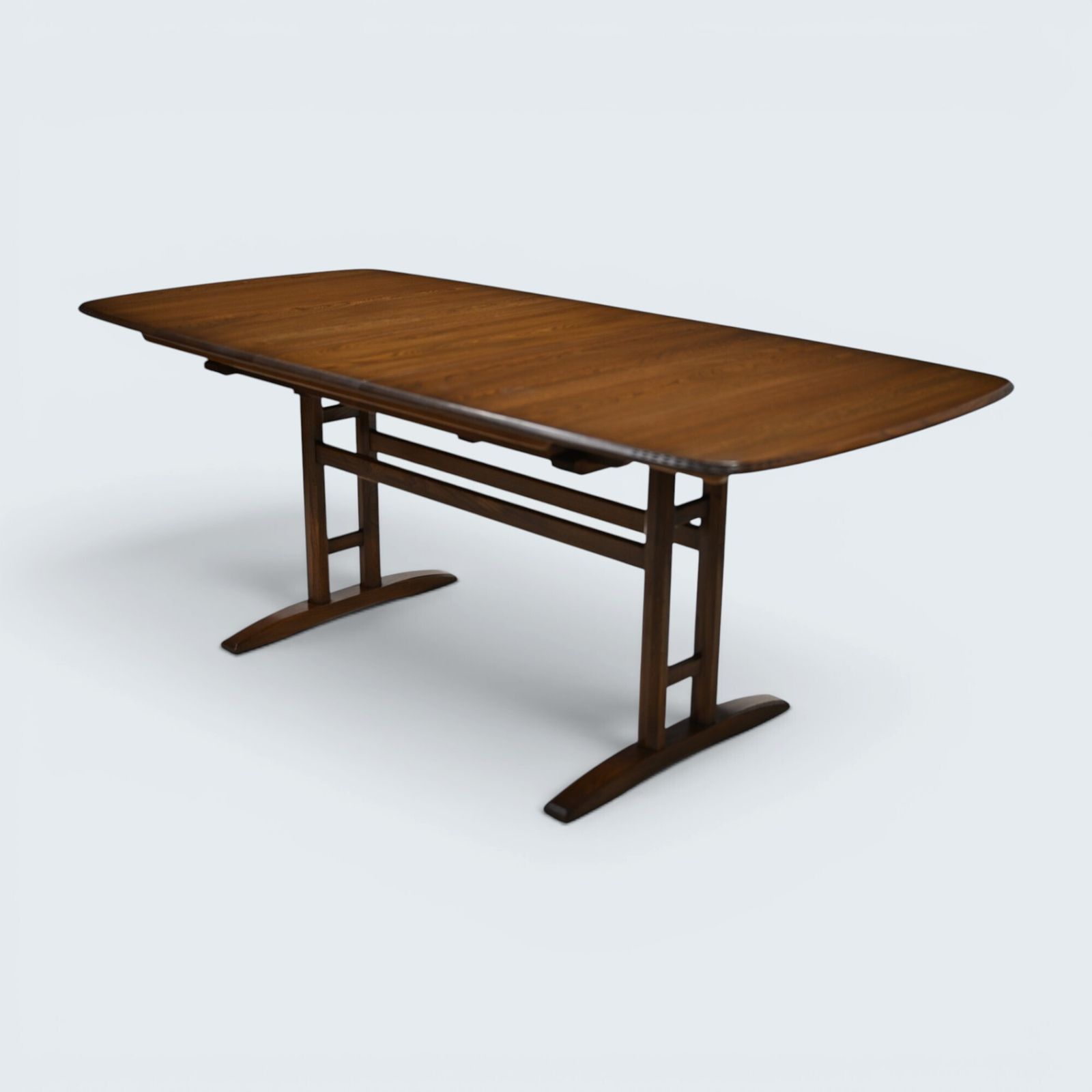 photo vintage Ercol Burford Extending Dining Table 3 Extension Sections Light