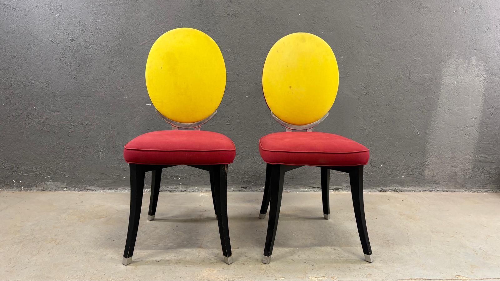 photo furniture Pair Of Medallion Chairs, Funny Valentine Model, By Jean Charles De Castelbajac, 20th Century
