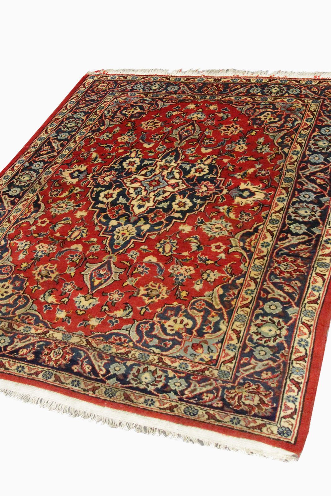 Petit tapis de salon en laine orientale tissé à la main, rouge, traditionnel photo for sale