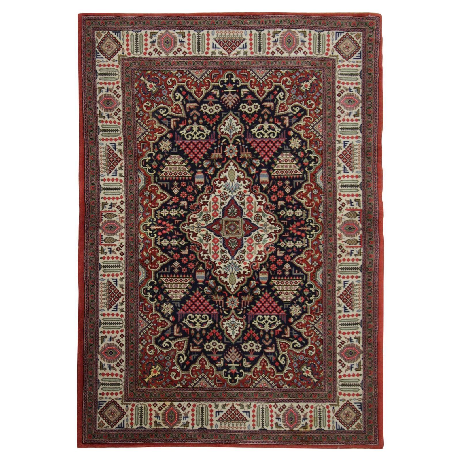 Tapis en laine géométrique fait main, tapis traditionnel