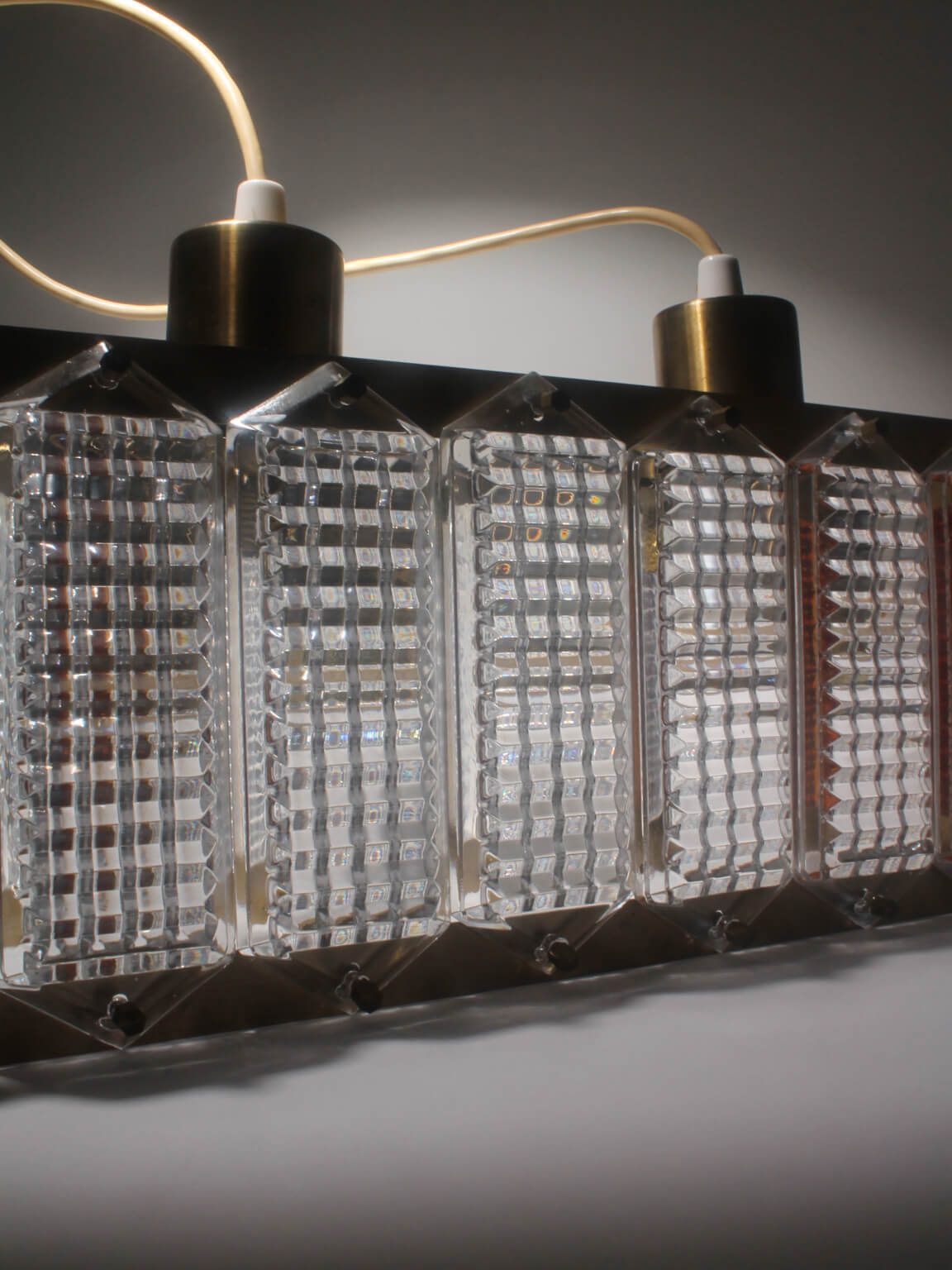 Wiktor Berndt Mid-Century Kristallen Plafondlamp met Messing, voor Flygsfors, Zweden photo furniture