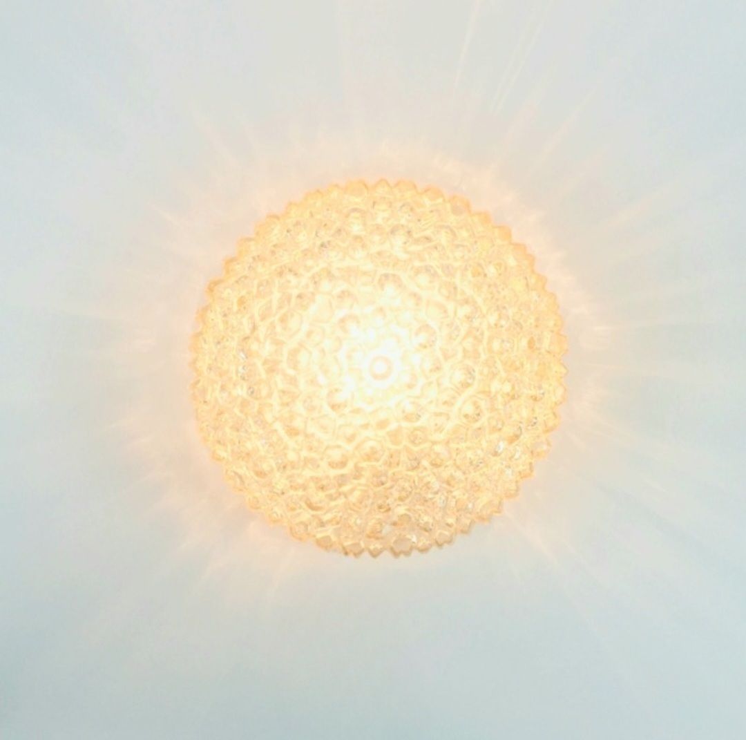 Mid-Century Amber Bubble Glas Wandlamp van Helena Tynell voor Limburg, Duitsland, jaren 1970 photo vinterior