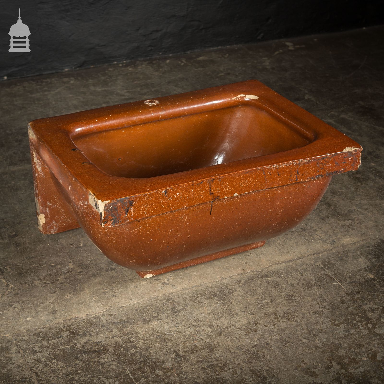 Large Victorian Salt Glaze Orange Peel Ceramic Trough Sink By Oats & Green Ltd Halifax