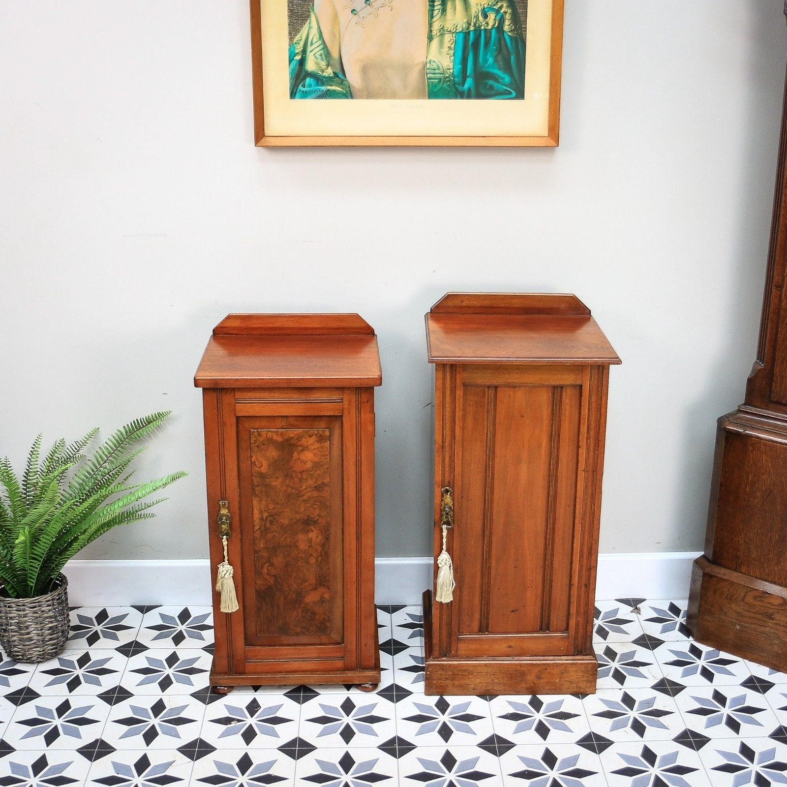 Two Bedside Cabinets Mahogany Late Victorian Early Edwardian photo buy