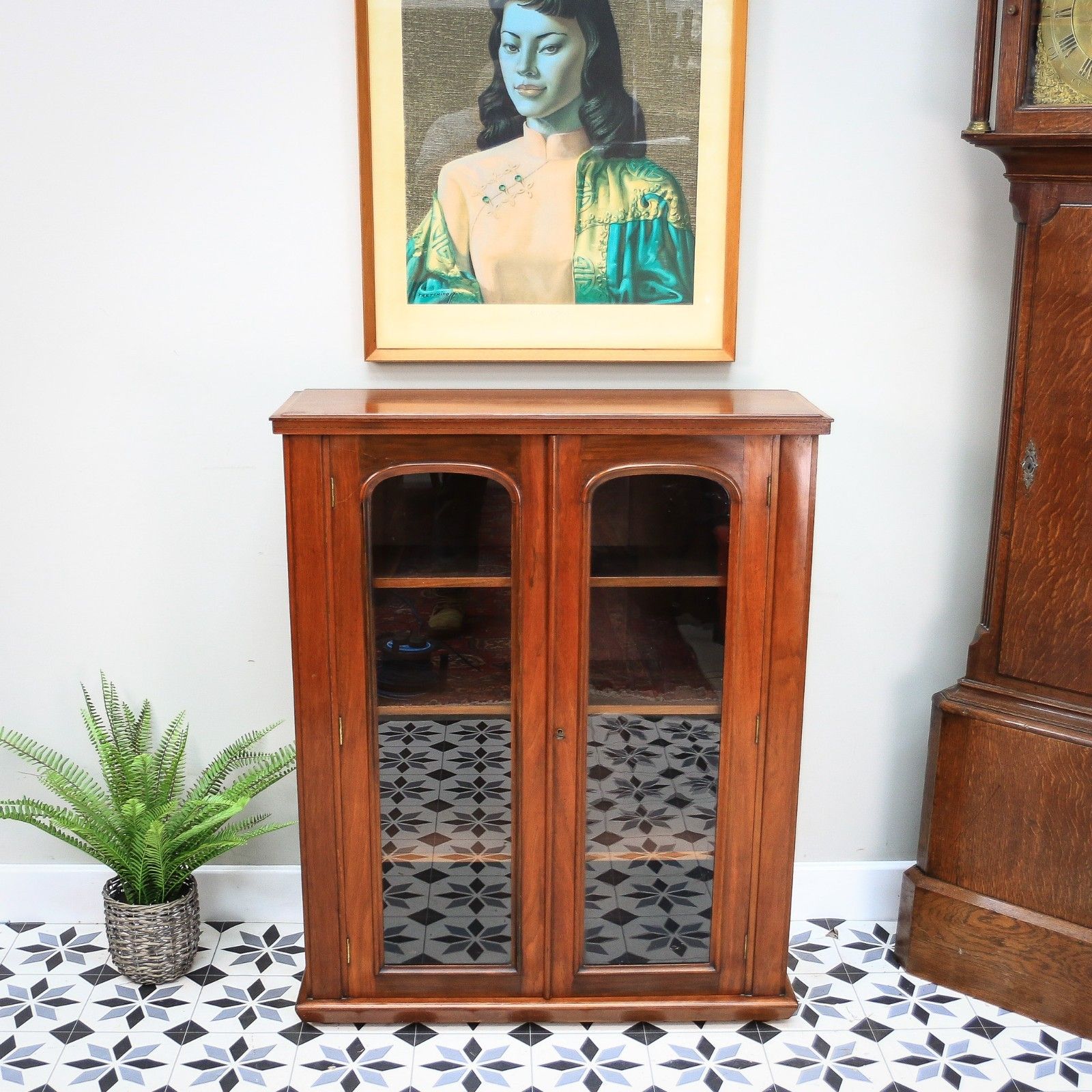 Antique Bookcase Victorian Glazed Bookcase Cabinet In Mahogany photo Furniture