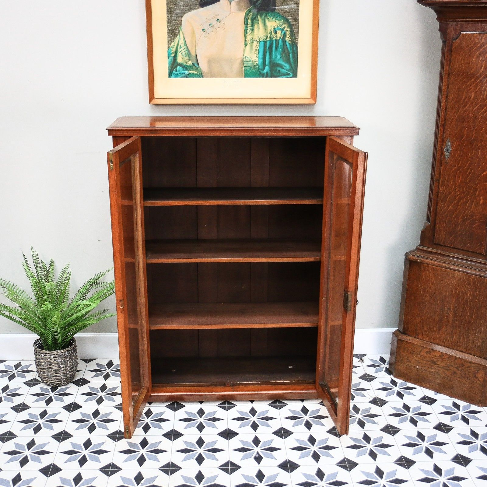 Antique Bookcase Victorian Glazed Bookcase Cabinet In Mahogany photo buy