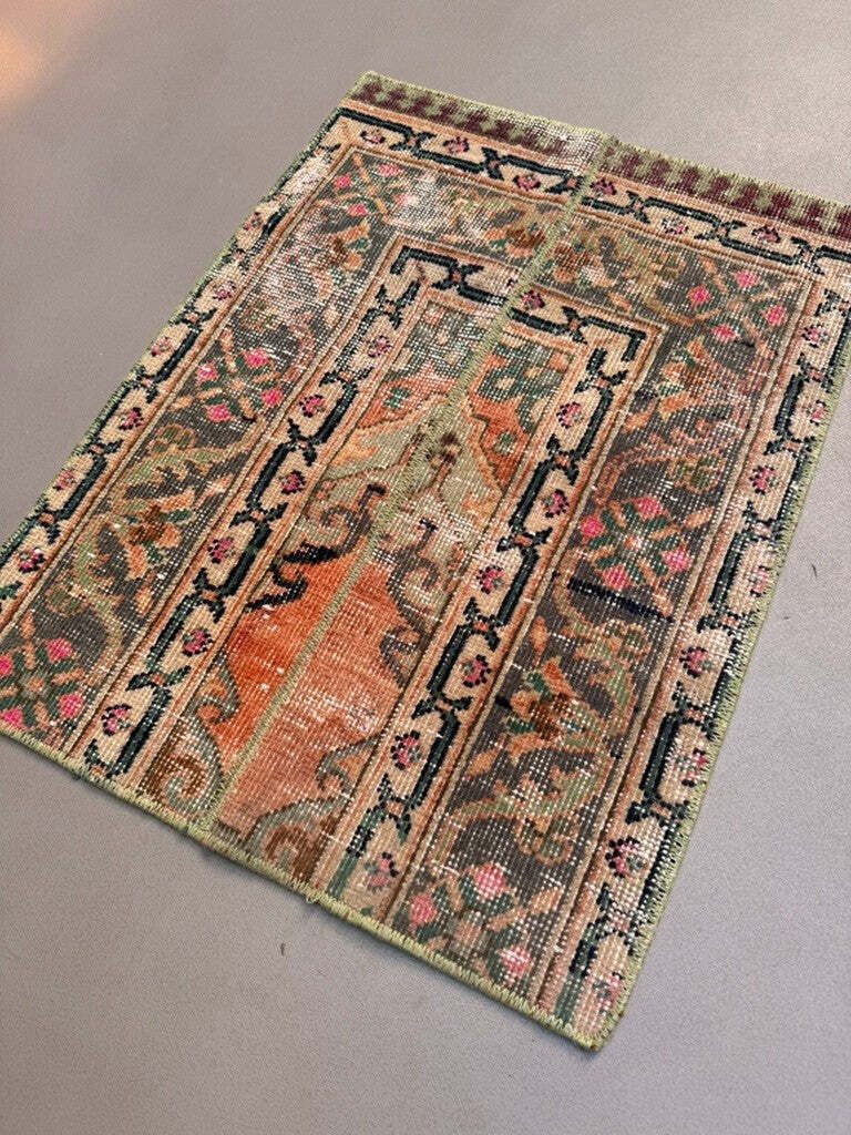 Small Vintage Turkish Rug 57x73 Cm, Short Runner, Shabby, Mini Carpet 2557 photo furniture