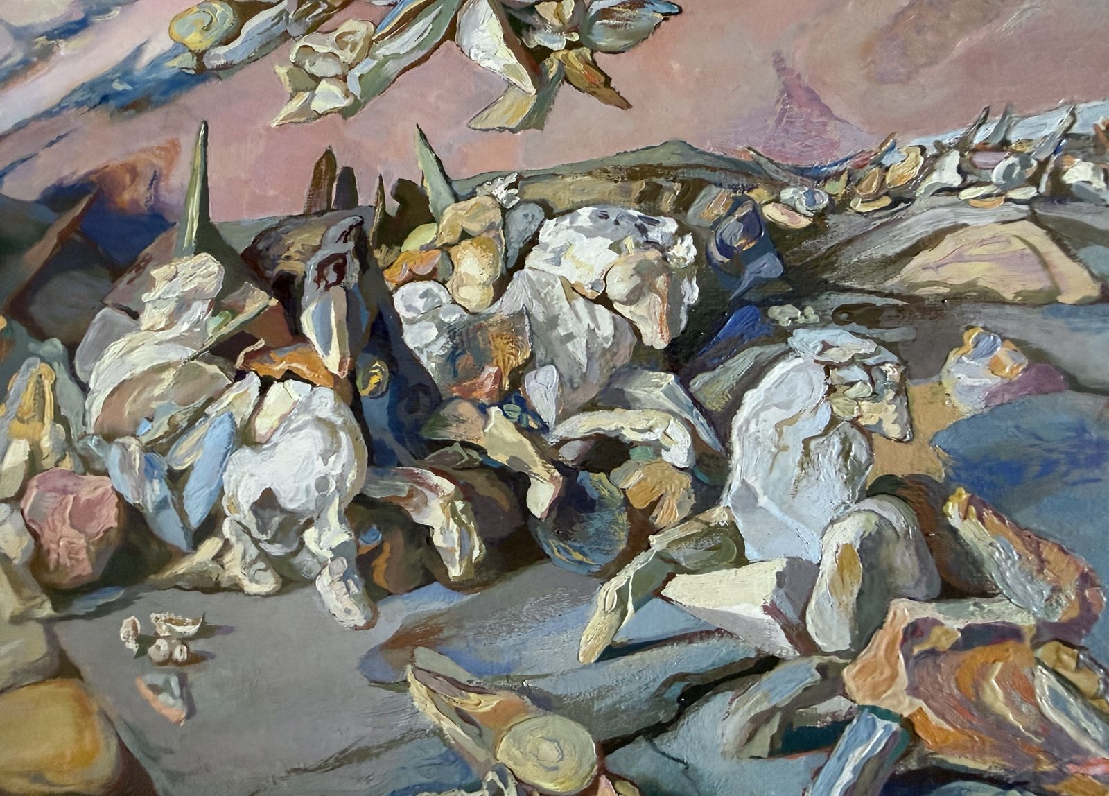 Antoni Pitxot Surrealist Mediterranean Rocky Figures And Coastal Fantasy Oil Painting 1986 photo Art