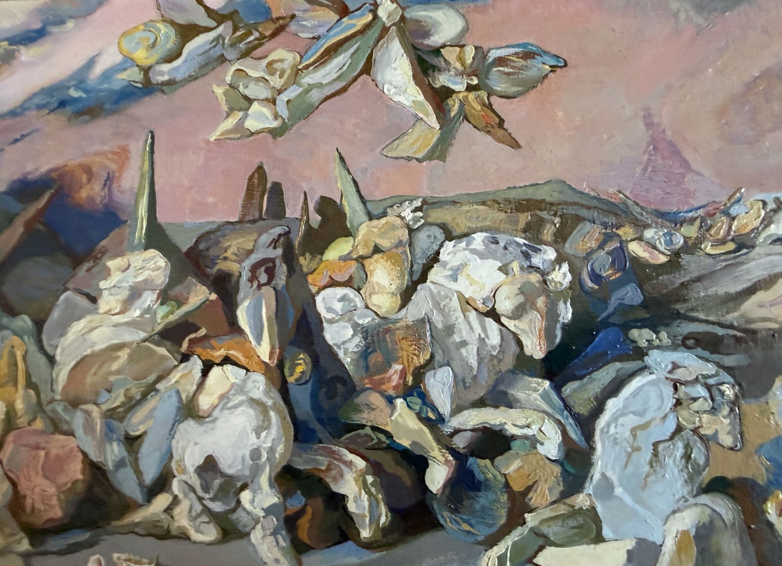 Antoni Pitxot Surrealist Mediterranean Rocky Figures And Coastal Fantasy Oil Painting 1986 photo vinterior